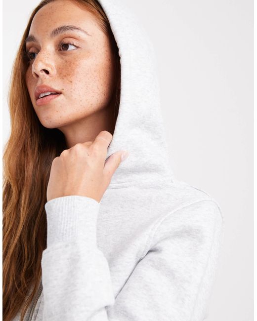 Cotton On White Cropped Zip Through Hoodie