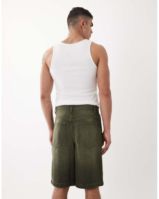 ASOS White Loose Denim Jorts for men