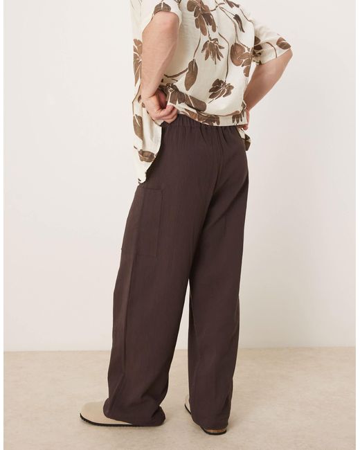 ASOS – weite oversize-hose in Brown für Herren