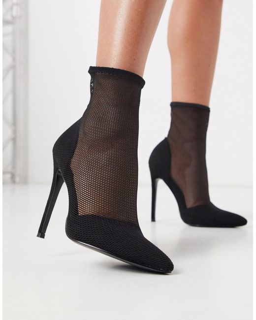 ASOS Black Estelle Mesh Sock Boots