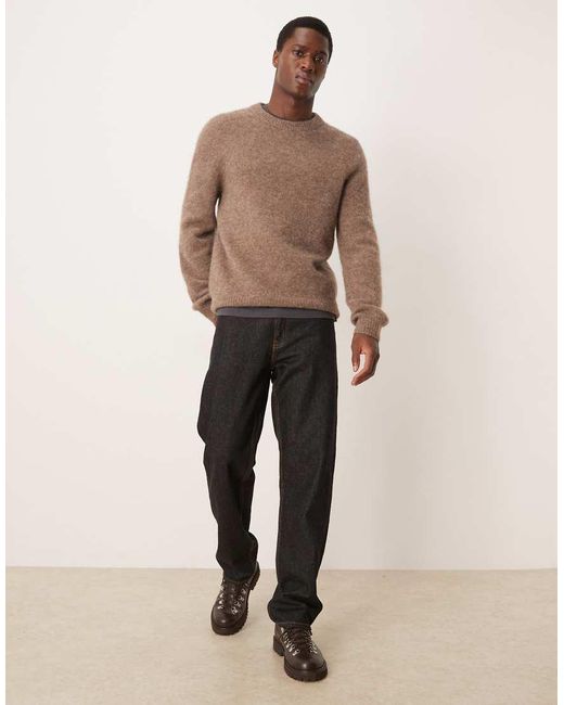 ARKET Brown Alpaca And Wool Jumper With Crew Neck for men