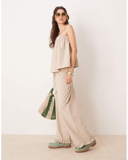 ASOS Natural Linen Blend Trapeze Cami Top