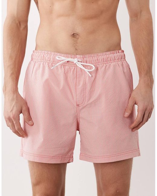 Jack & Jones Pink Seersucker Stripe Swimshorts for men