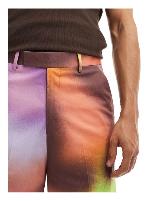 ASOS Purple Smart Cropped Shorts for men