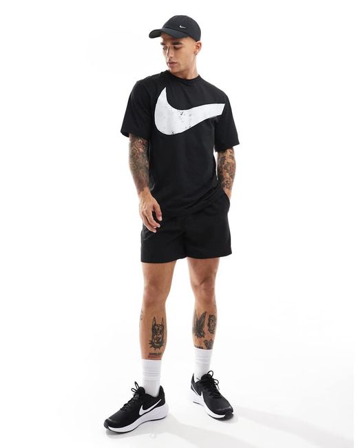 Nike Black Dri-Fit Swoosh Graphic T-Shirt for men