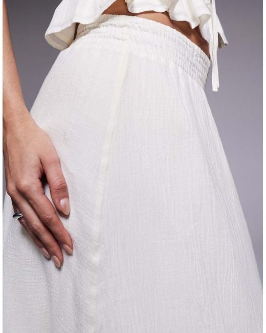The Frolic Purple Exclusive Linen Look Crinkle Tie Waist Maxi Skirt Co-Ord