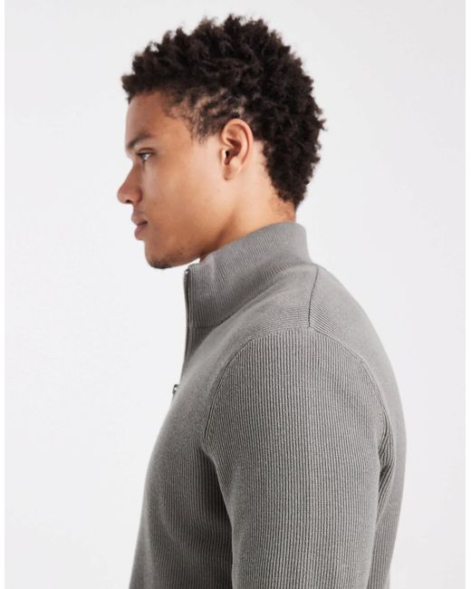 Only & Sons – gerippter pullover in Gray für Herren