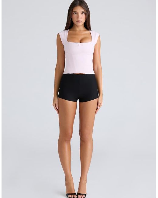 House Of Cb White The Cap Sleeve Corset Top