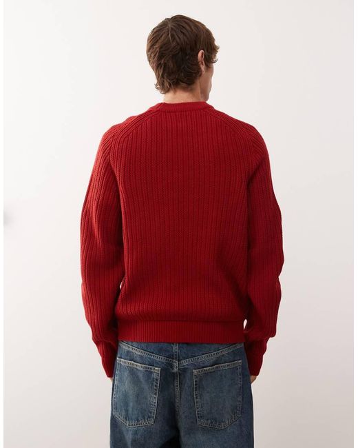 Collusion Red Knitted Sweat for men