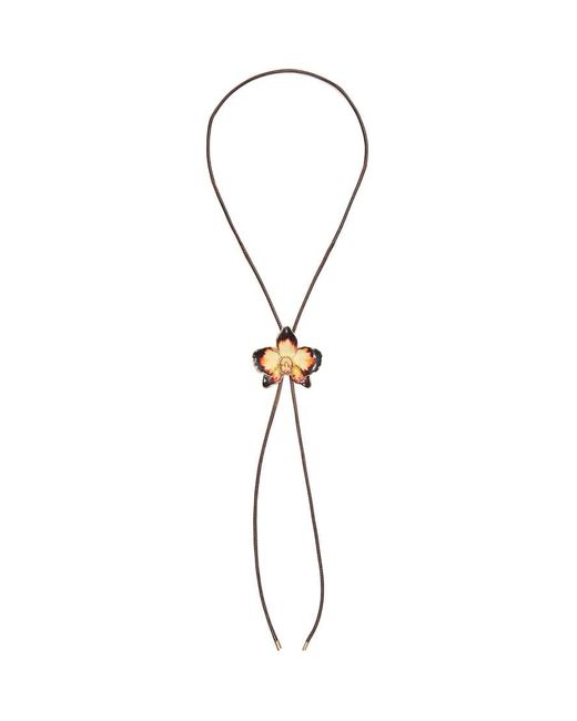 Bershka White Adjustable Flower Cord Necklace