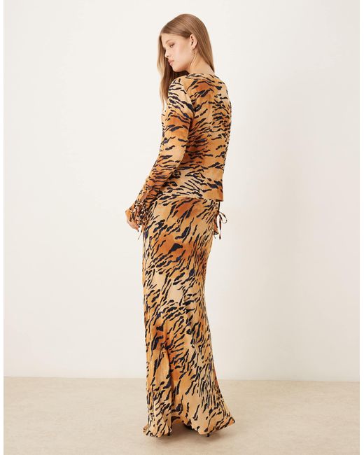 Never Fully Dressed Natural – maxirock mit tigermuster, kombiteil