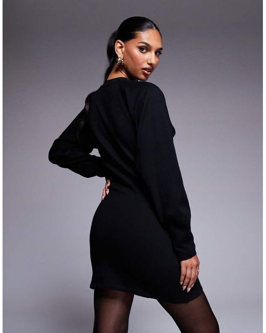 ASOS Blue Cocoon Sleeve Seam Detail Mini Sweat Dress