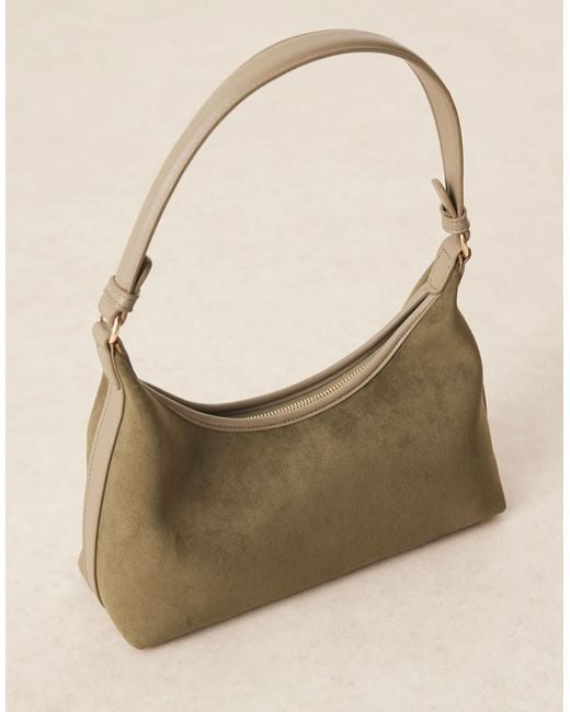 ASOS Natural Faux Suede 90s Shoulder Bag