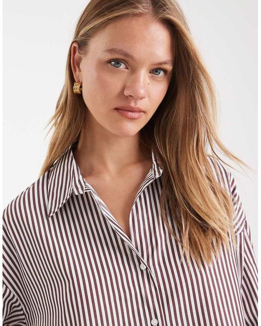 ONLY Oversized Gestreept Overhemd in het Multicolor