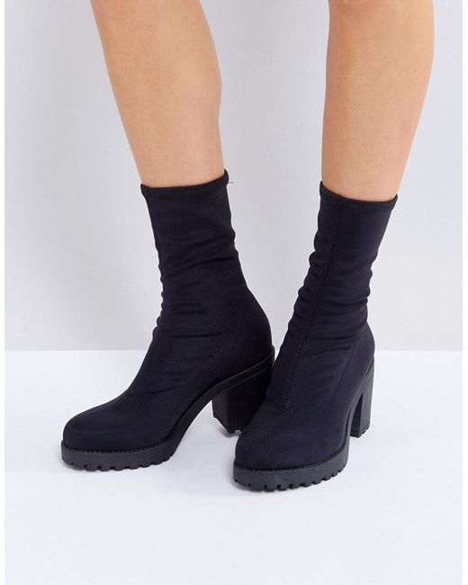 Vagabond Shoemakers Leather Grace Black Sock Boots | Lyst Canada