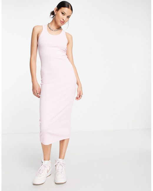 Collusion Ribbed Vest Midi Dress in 
