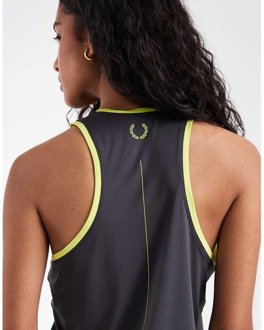 Fred Perry Black Tennis Central Logo Tank Top