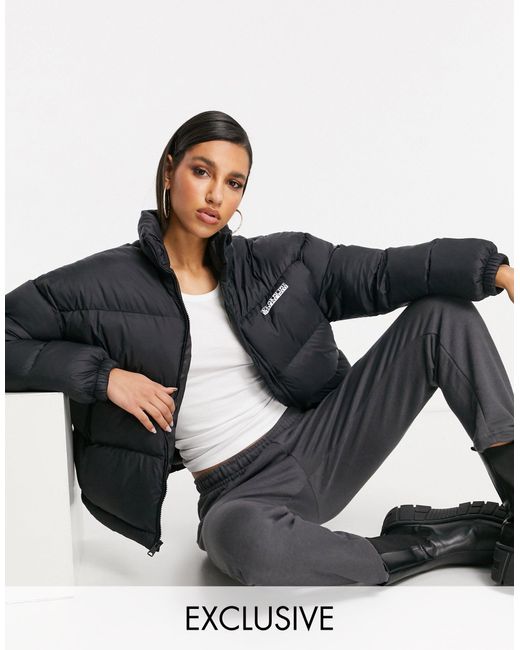 Napapijri Box Puffer Jacket in Black | Lyst