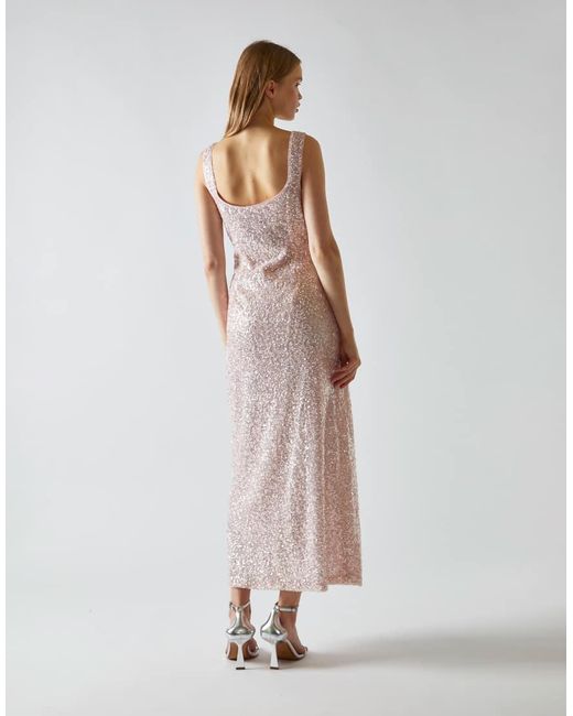 Glamorous Natural Square-Neck Bias-Cut Midaxi-Dress