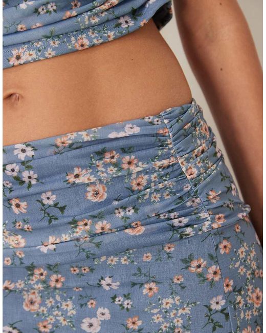 ASOS Gerimpelde, Gedrapeerde Maxi-Rok in het Blue