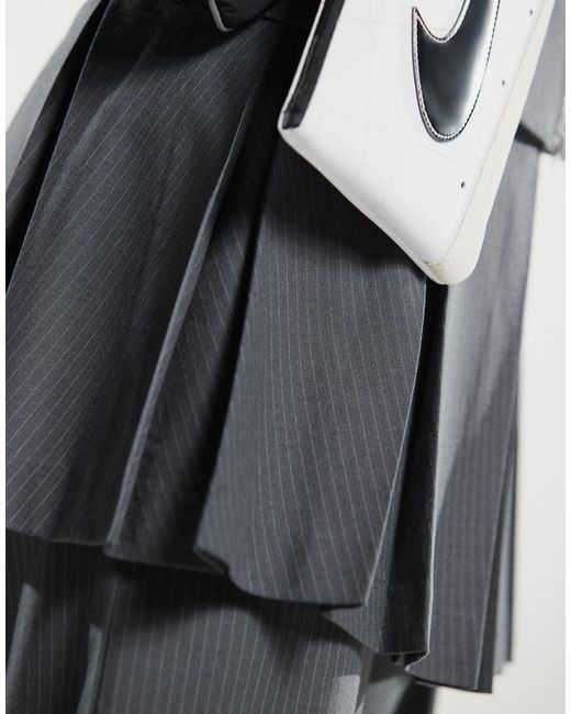 Weekday White Atlin Pleated Wrap Mini Skirt