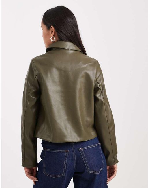 New Look Natural Pu Patch Pocket Jacket