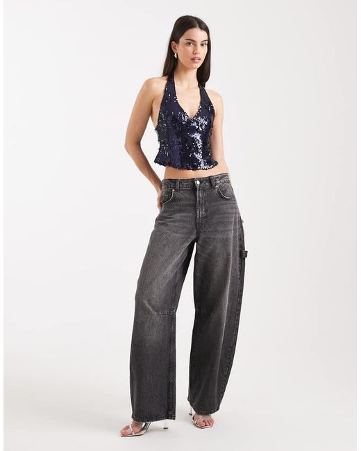 Motel Blue Cosio Sequin Halter Top