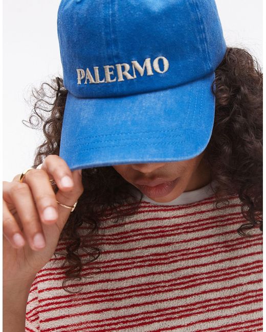 TOPSHOP Blue Palermo Cap