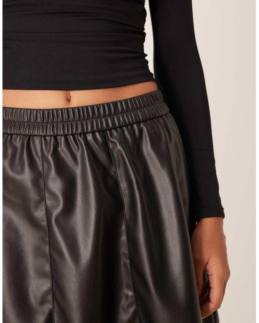 Vila Natural Faux Leather Flippy Mini Skirt