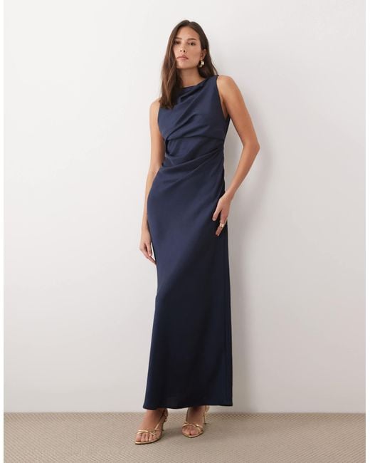 blue satin dress asos ASOS - Scoop Satin Maxi Dress - Women - Polyester - 22 US