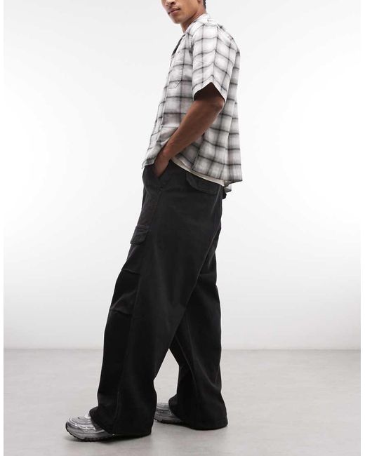 Weekday Gray Oversized Parachute Pants for men