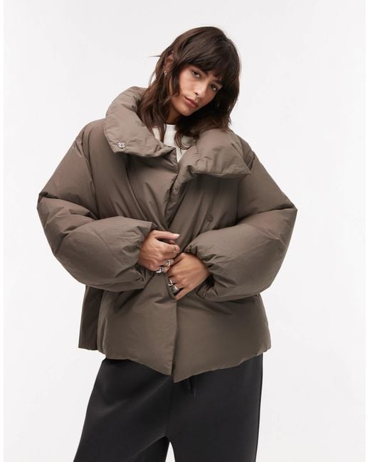 ARKET Gray Down Puffer Coat With Clean Padding