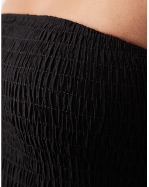The Frolic Black Exclusive Shirred Bandeau Top