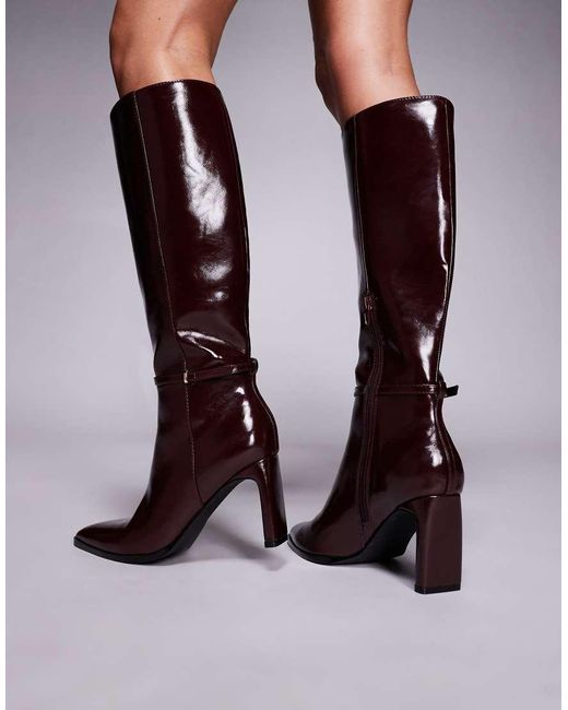 Forever New Brown Ankle Strap Knee High Boots