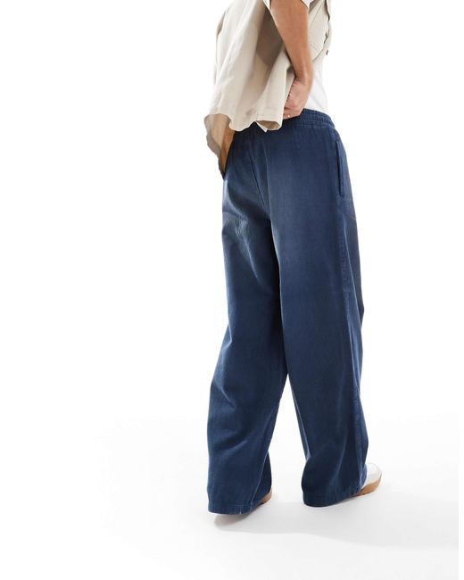 ASOS Blue Super baggy Cord Pants for men