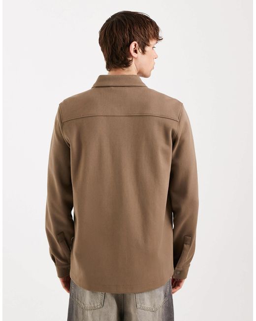 Threadbare Brown Pocket Front Shacket for men