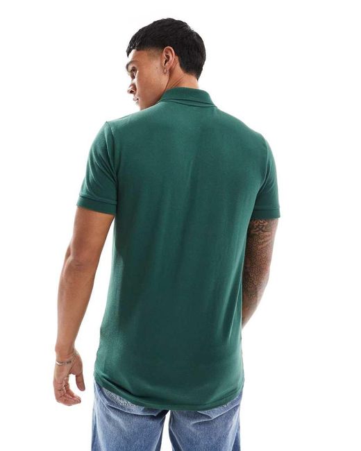 Hollister Green Icon Logo Pique Polo for men