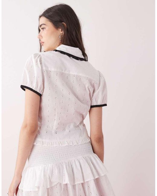 Collusion Pink Eyelet Blouse