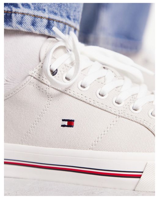 Tommy Hilfiger Core Corporate Canvas Sneakers in Blue for Men | Lyst