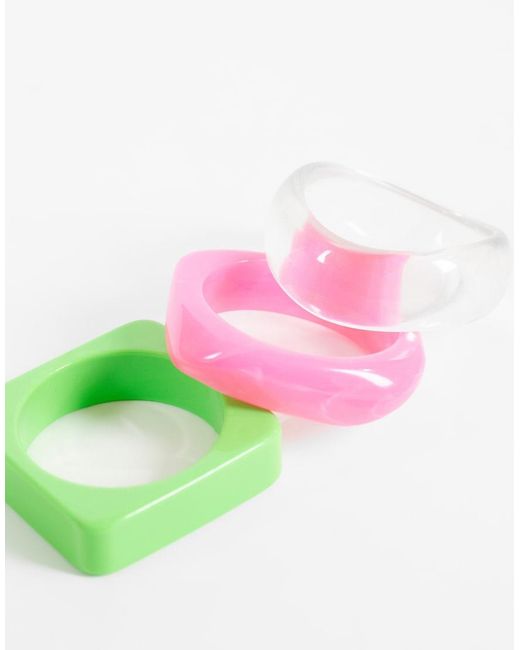 Reclaimed Vintage Pink Neon Bangles 3 Pack for men