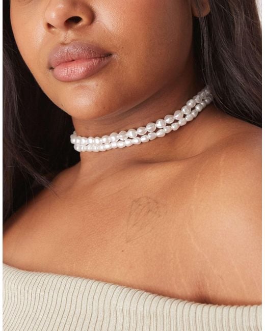 Asos design curve - collier ras ASOS en coloris Brown
