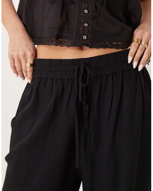 SELECTED Black Linen Pants