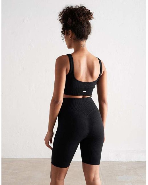 Aim'n Black Ribbed Seamless Shorts