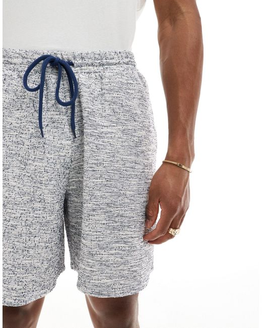 ASOS Blue Oversized Monochrome Textured Shorts for men