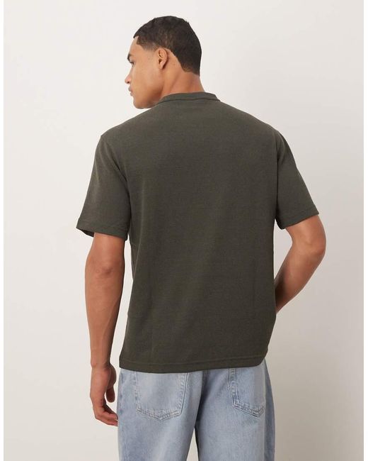 Mango Gray Fine Knitted T-shirt for men