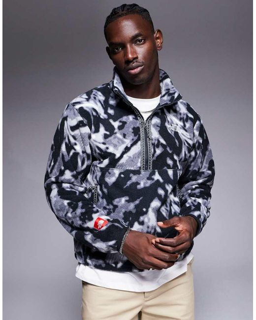 Chaqueta Polar Negra Con Estampado De Montaña Y Cremallera Corta De Tejido Grueso Seven Summits Fleeski De The North Face de hombre de color Gray