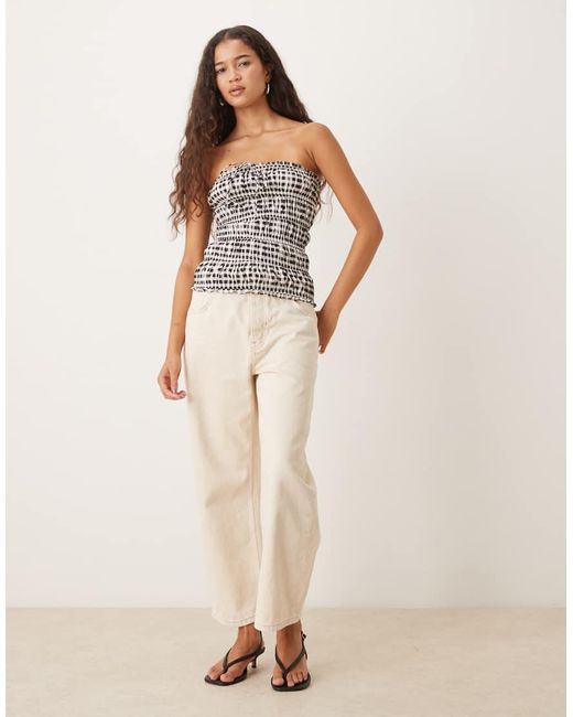 NARRATED Multicolor Strapless Gathered Top