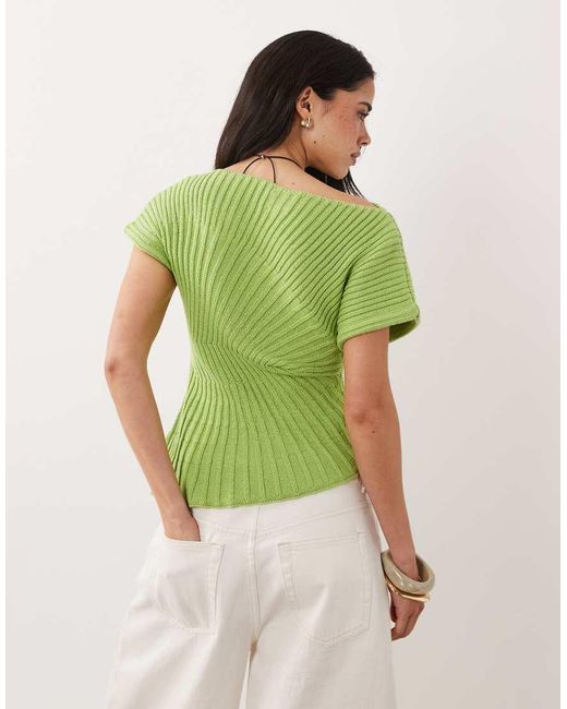 ASOS Green Knitted Cinched Pleated Top