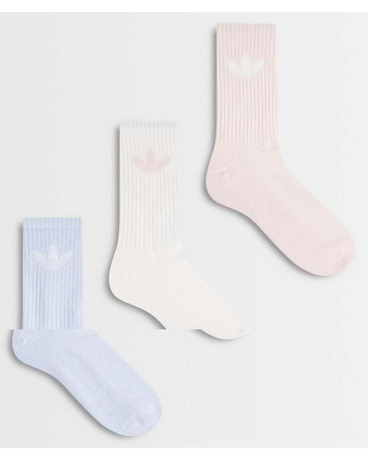 Adidas Originals Natural 3 Pack Trefoil Crew Socks