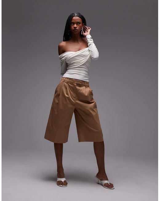 & Other Stories Gray Jersey Top With Draped Off Shoulder